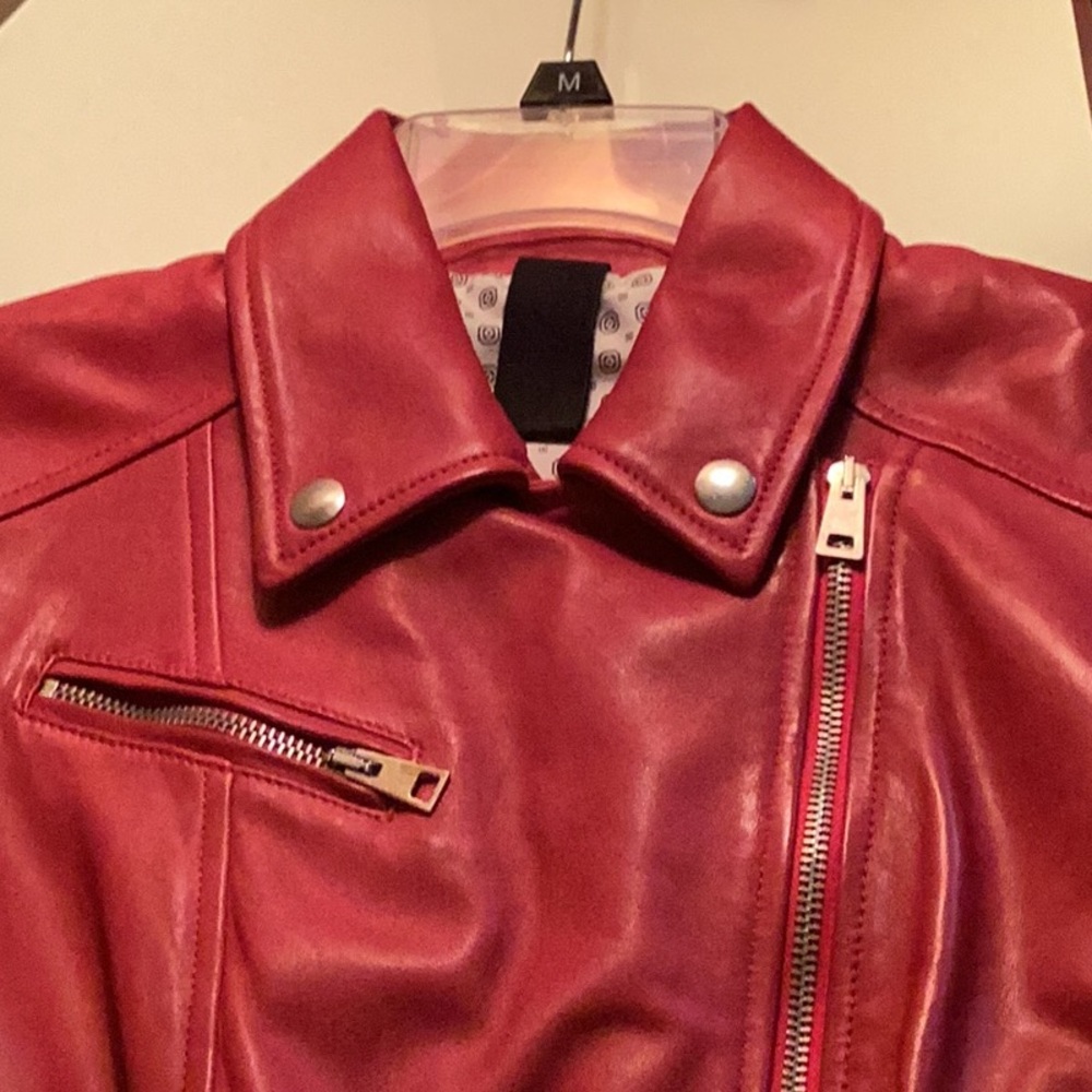 Women's Red Leather Jacket
